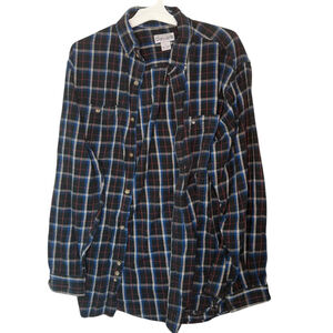 Men’s Carhartt Original Fit Black Flannel Long Sleeve Button Up Shirt Sz Large